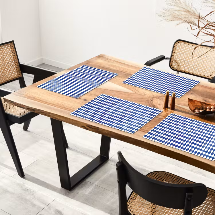 Tovagliette - Illusione a quadri blu — 4