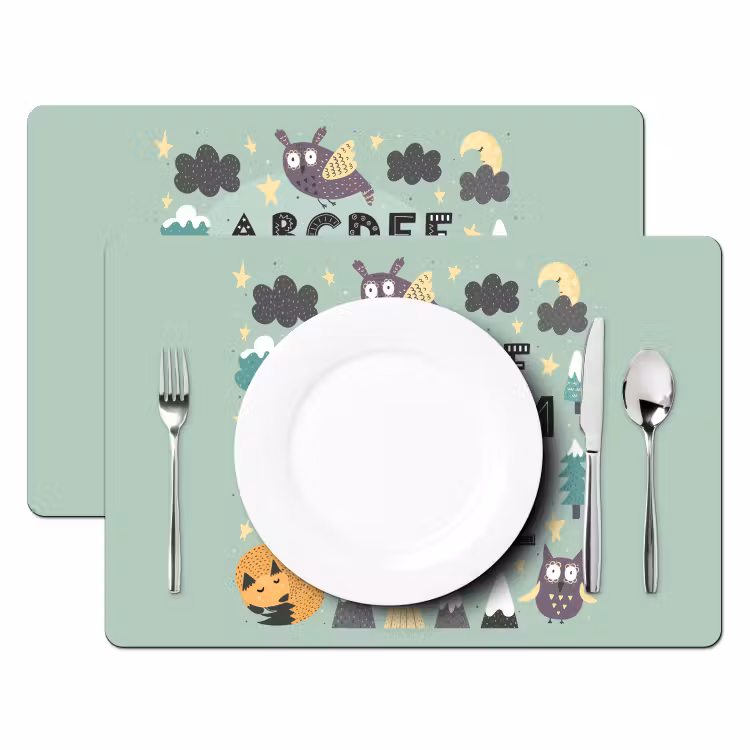 Tovagliette - Illustrazione alfabeto con sfondo verde — 2
