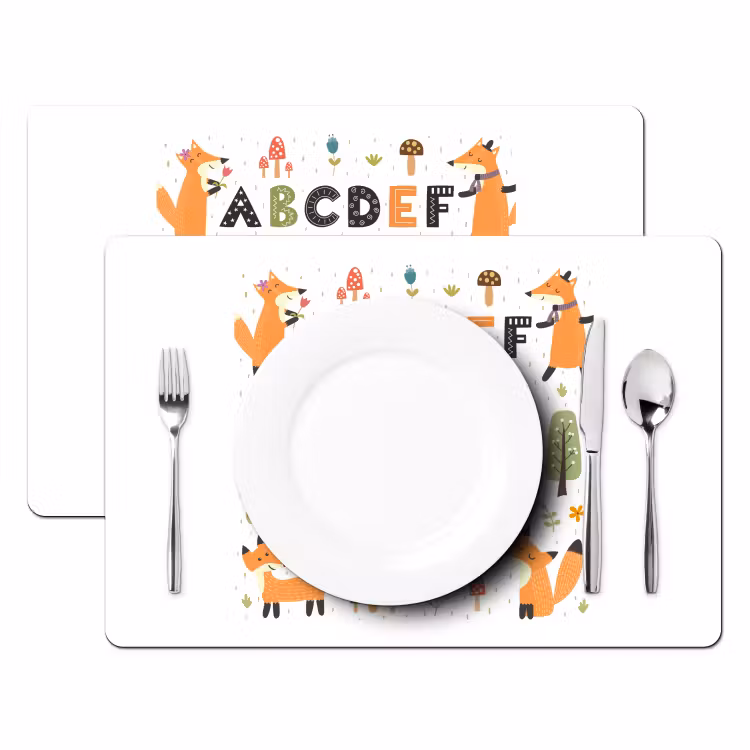 Tovagliette - Illustrazione alfabeto con volpi — 2
