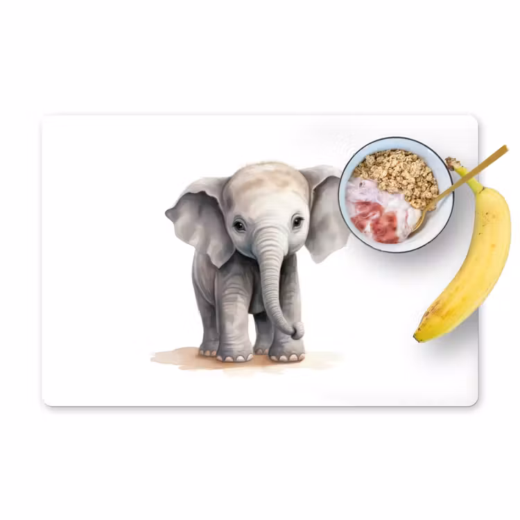 Tovagliette - Elefante - Animali - Bambini - Acquerello — 1