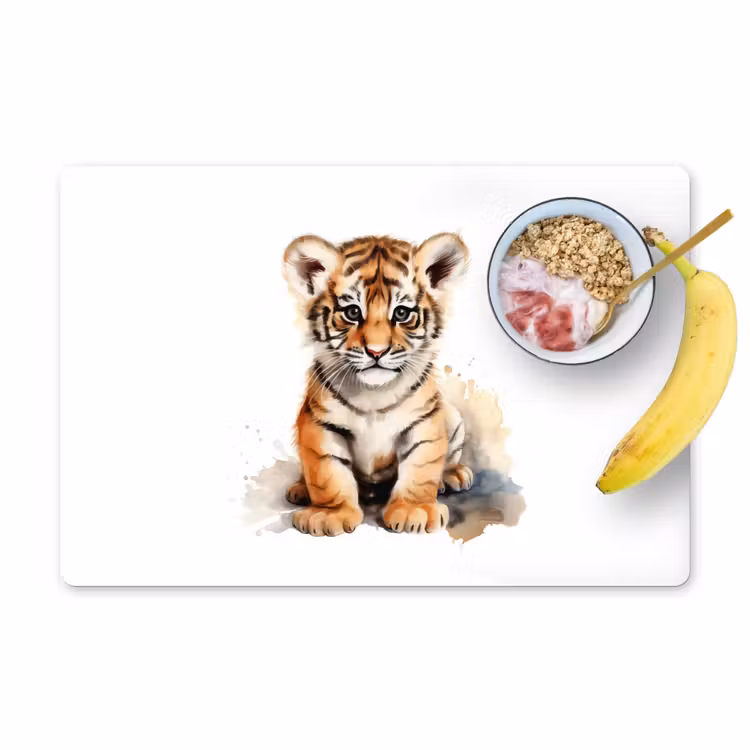 Tovagliette - Tigre - Animali selvatici - Bambini - Acquerello — 1