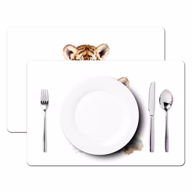 Tovagliette - Tigre - Animali selvatici - Bambini - Acquerello — 2