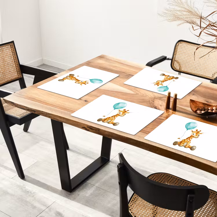 Tovagliette - Giraffa - Bambino - Animali - Palloncino blu — 4