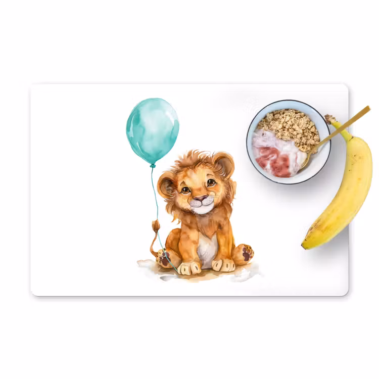 Tovagliette - Leone - Animale bambino - Palloncino blu — 1