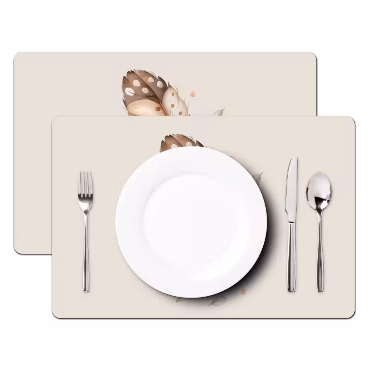 Tovagliette - Piuma - Bohemien - Boho - Colori pastello — 2