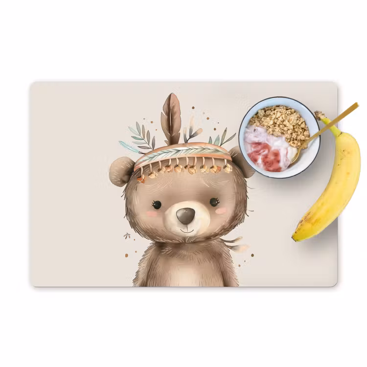 Tovagliette - Orso - Boho - Vestaglia indiana - Animali — 1