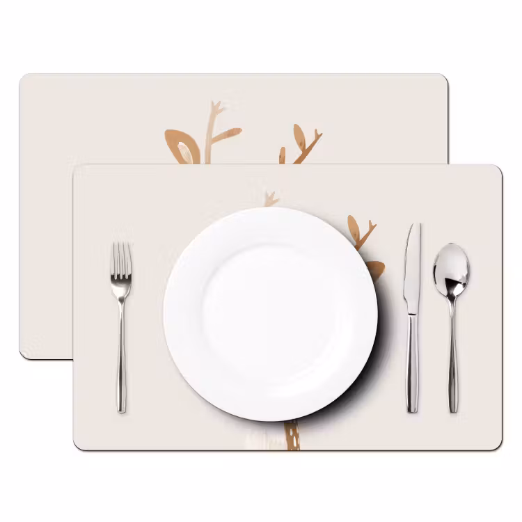 Tovagliette - Cervi - Animali della foresta - Beige — 2