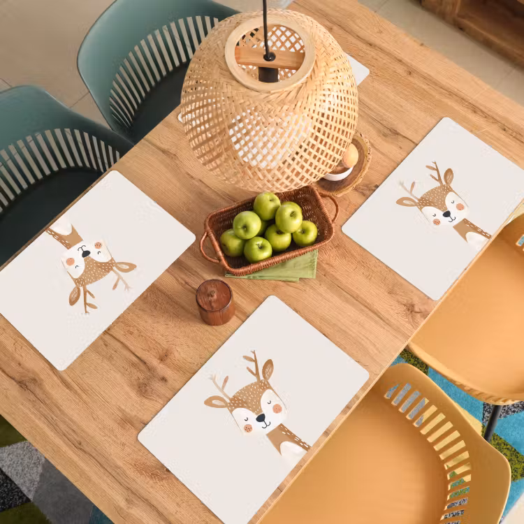 Tovagliette - Cervi - Animali della foresta - Beige — 3