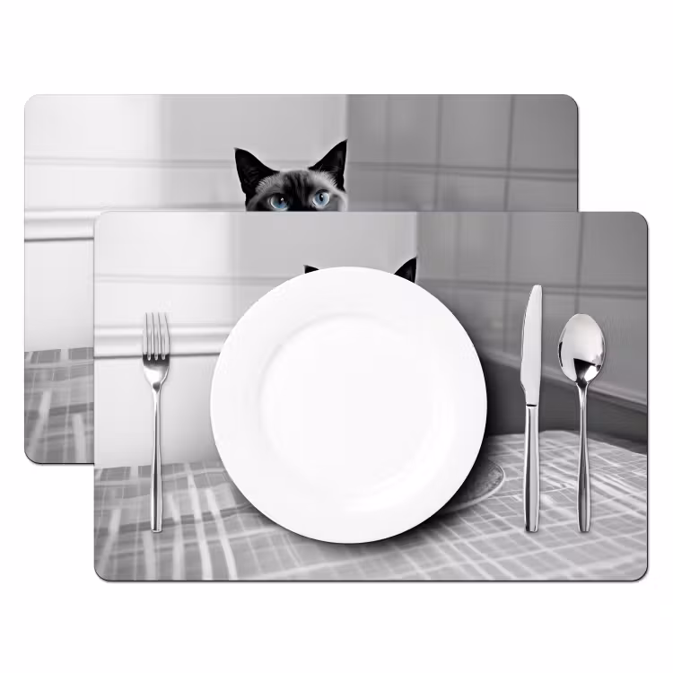 Tovagliette - Gatto - Siamese - Bianco e nero - Carino - Animali — 2