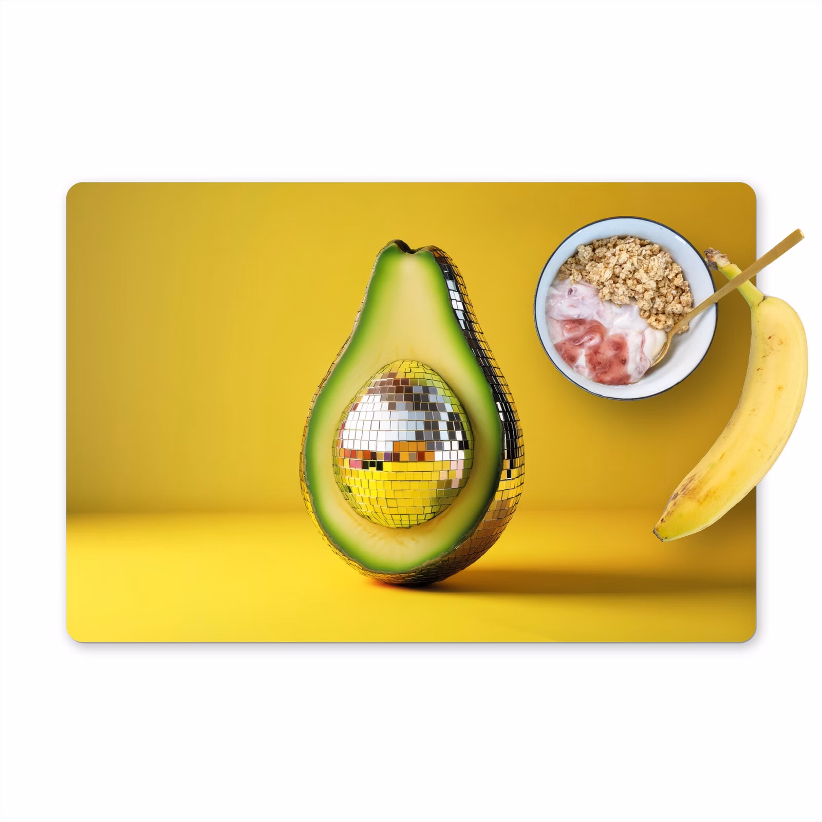 Tovagliette - Avocado - Discoball - Giallo - Brillantini — 1