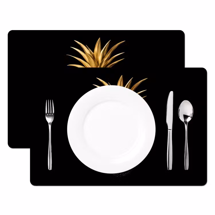 Tovagliette - Ananas - Nero - Oro - Lusso — 2