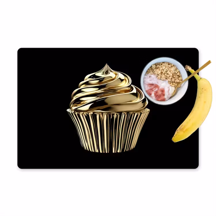 Tovagliette - Cupcake - Cibo - Oro - Nero — 1