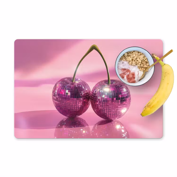 Tovagliette - Glitter - Disco ball - Rosa - Ciliegia — 1