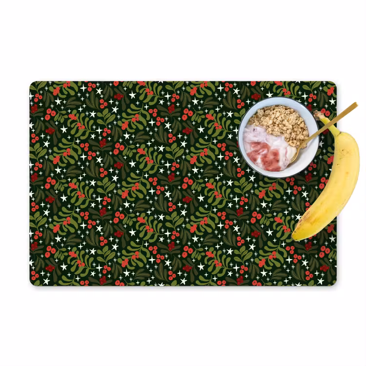 Tovagliette - Natale - Ramo di pino - Verde - Motivo — 1