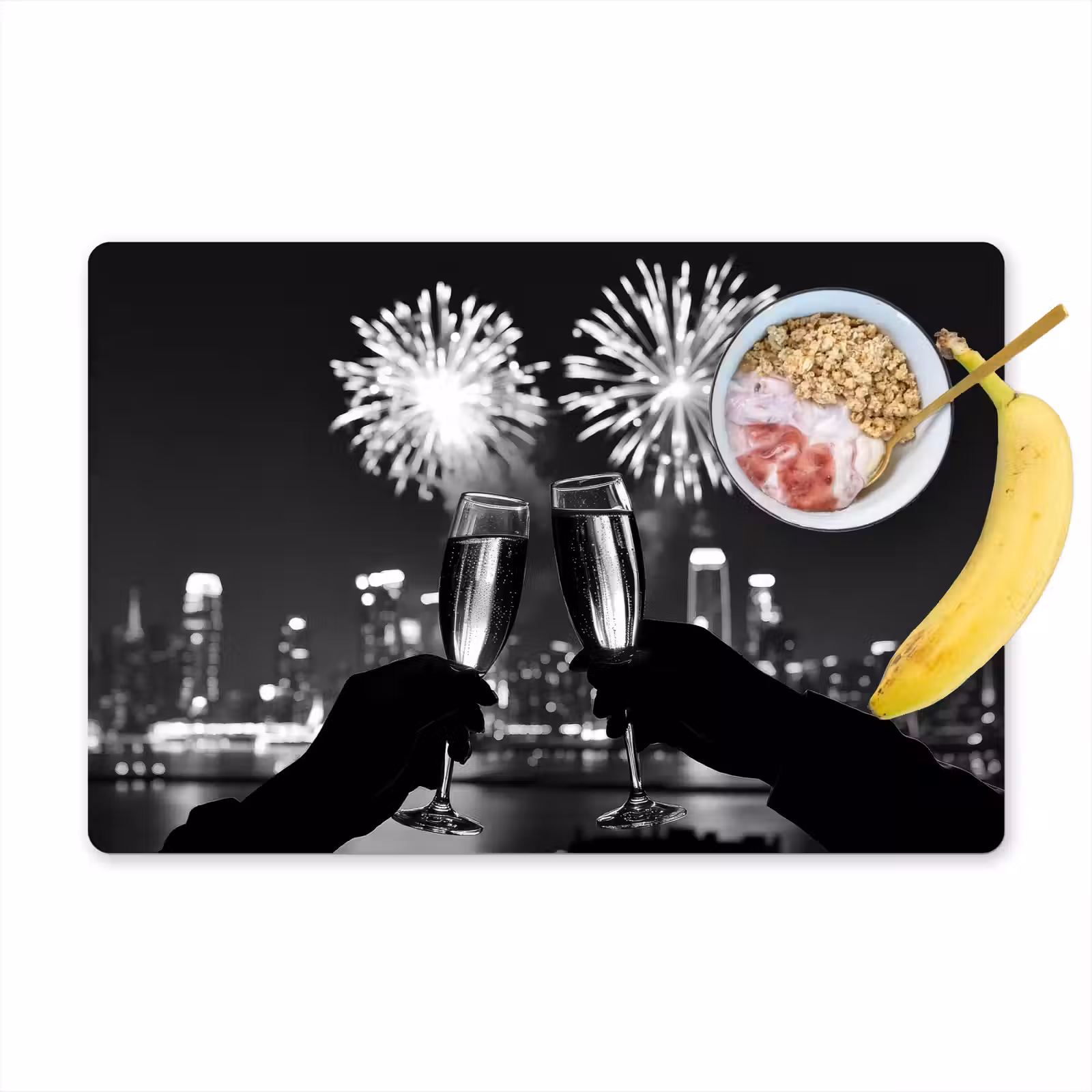 Tovagliette - Fuochi d'artificio - Cin cin - Skyline - Champagne — 1