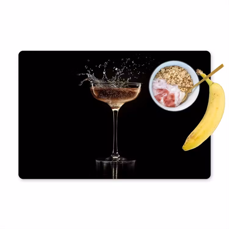 Tovagliette - Cocktail - Nero - Spruzzi - Vetro — 1