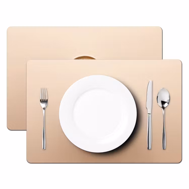 Tovagliette - Caffè - Schiuma di latte - Sorriso - Beige — 2