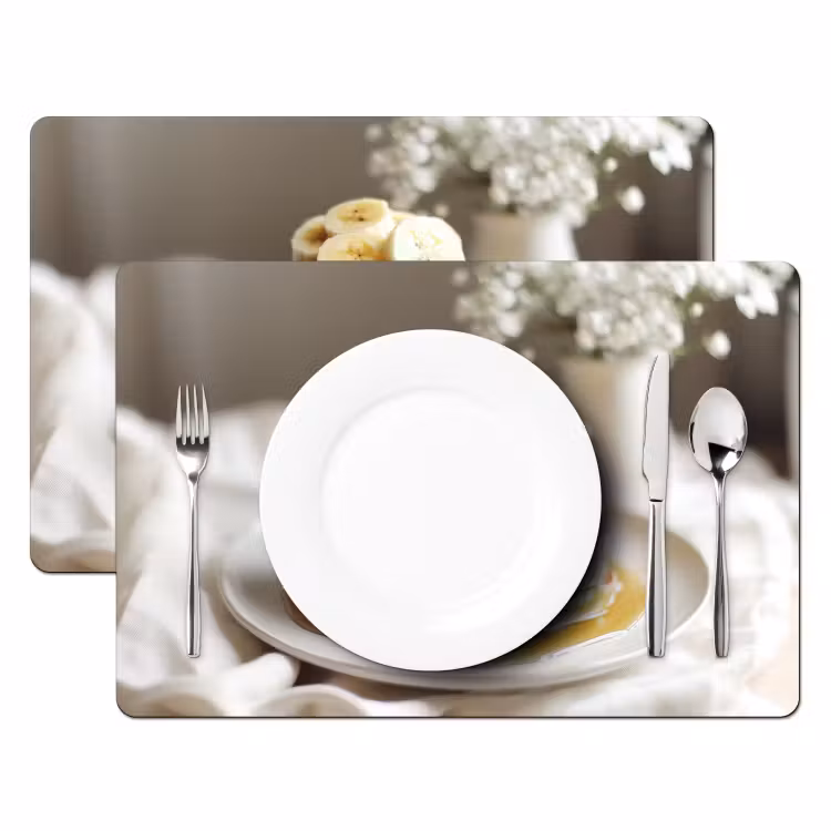 Tovagliette - Pancake - Banana - Sciroppo - Bianco - Beige — 2