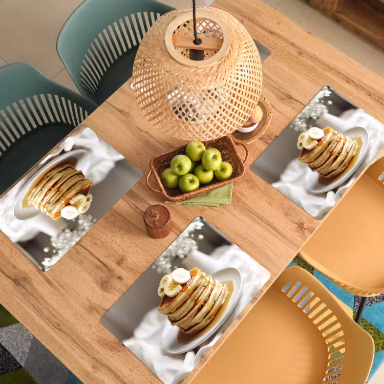 Tovagliette - Pancake - Banana - Sciroppo - Bianco - Beige — 3
