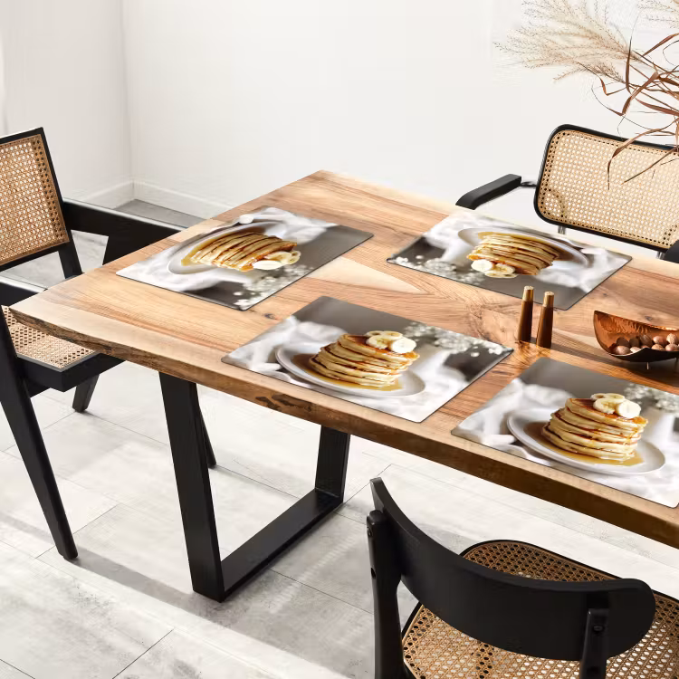 Tovagliette - Pancake - Banana - Sciroppo - Bianco - Beige — 4