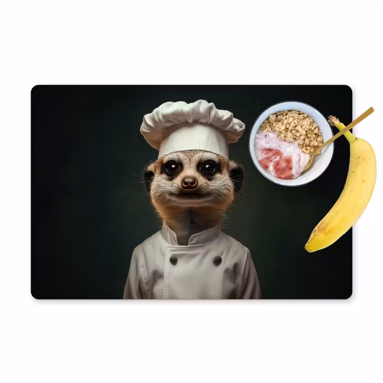 Tovaglietta in vinile - Animale - Cuoco - Meerkat — 1