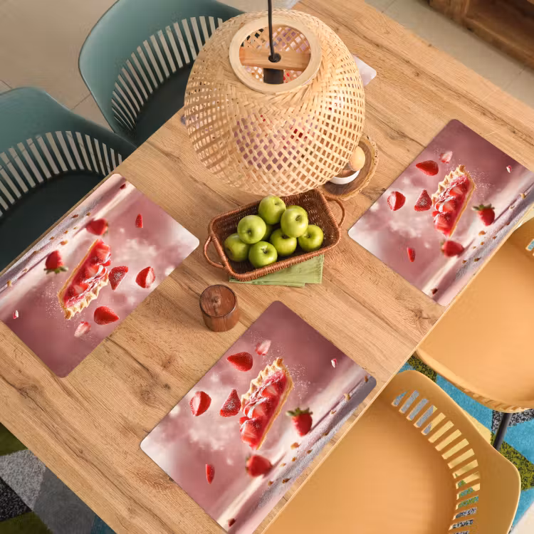 Tovagliette - Fragola - Torta - Cibo - Rosa — 3
