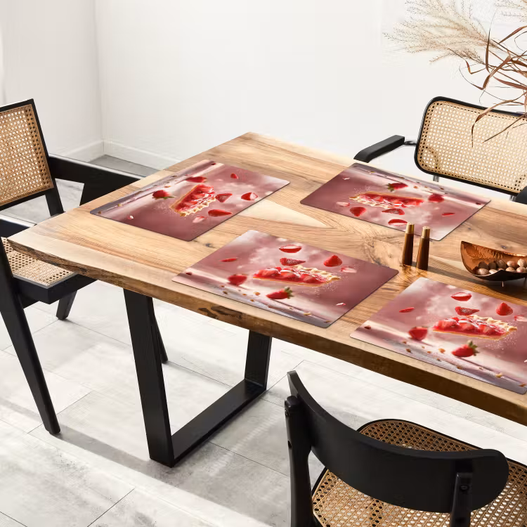 Tovagliette - Fragola - Torta - Cibo - Rosa — 4