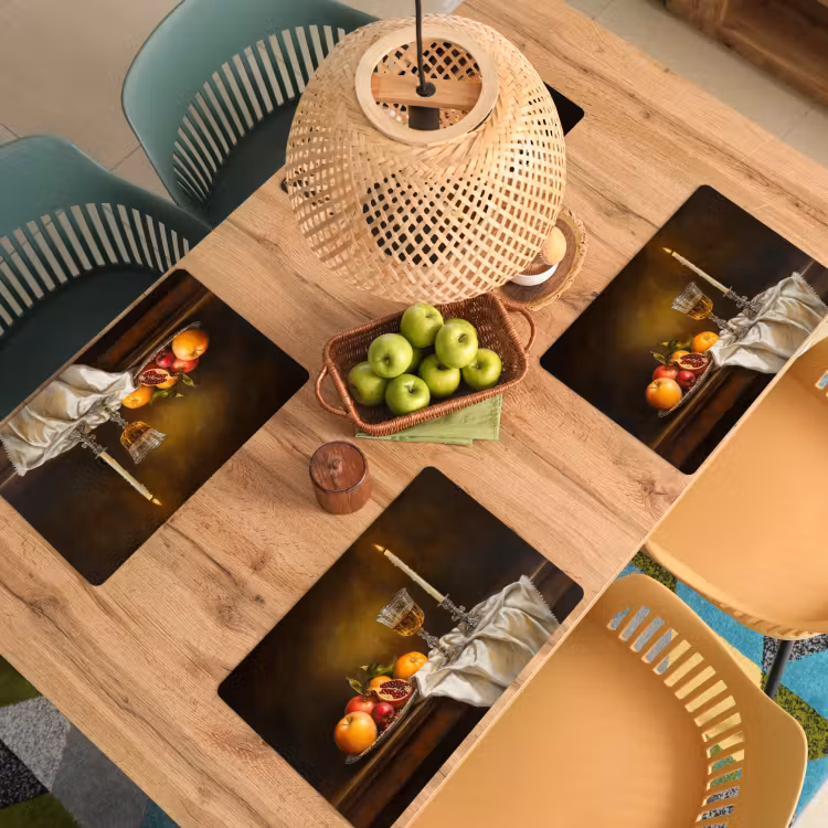Tovagliette - Frutta - Natura morta - Vino - Candela — 3