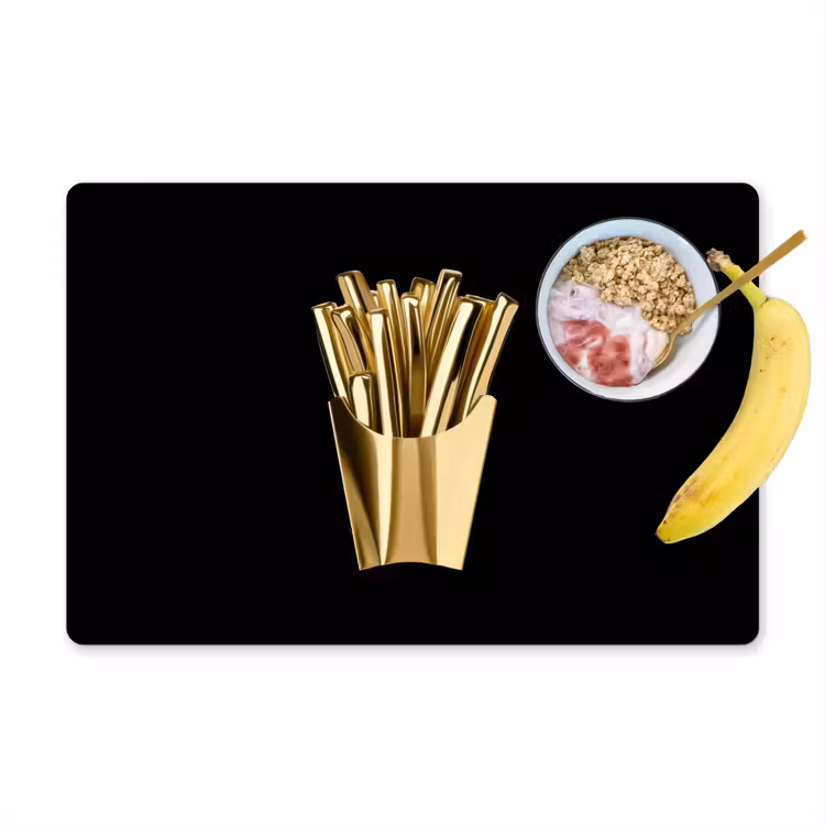 Tovagliette - Patatine fritte - Oro - Cromo - Cibo — 1