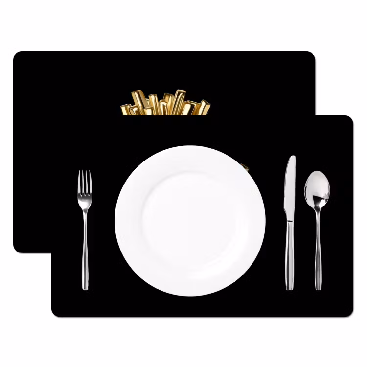 Tovagliette - Patatine fritte - Oro - Cromo - Cibo — 2
