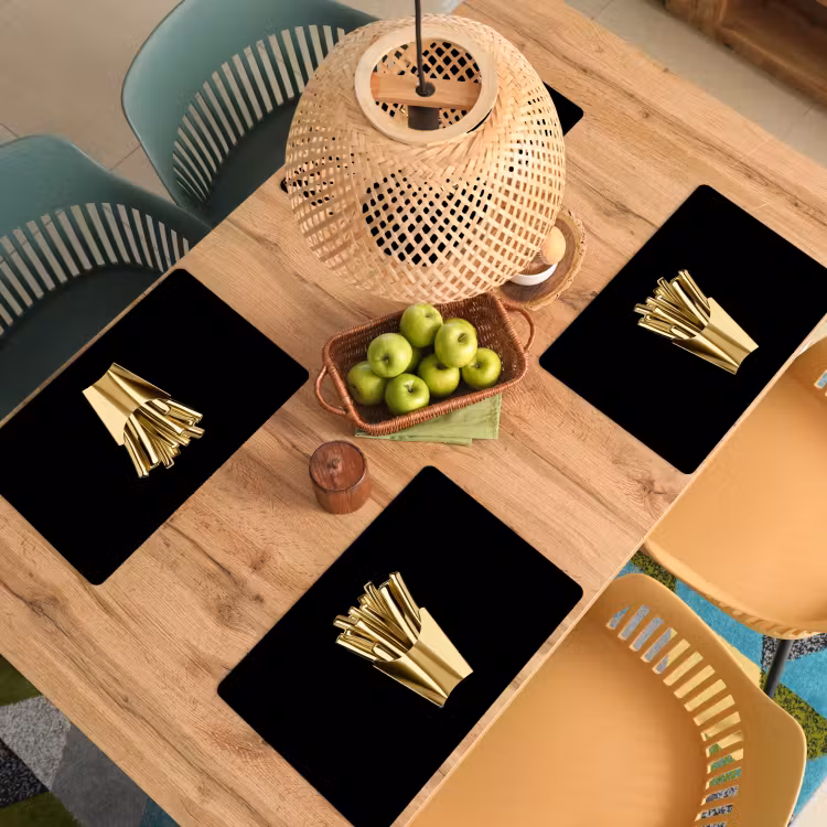 Tovagliette - Patatine fritte - Oro - Cromo - Cibo — 3