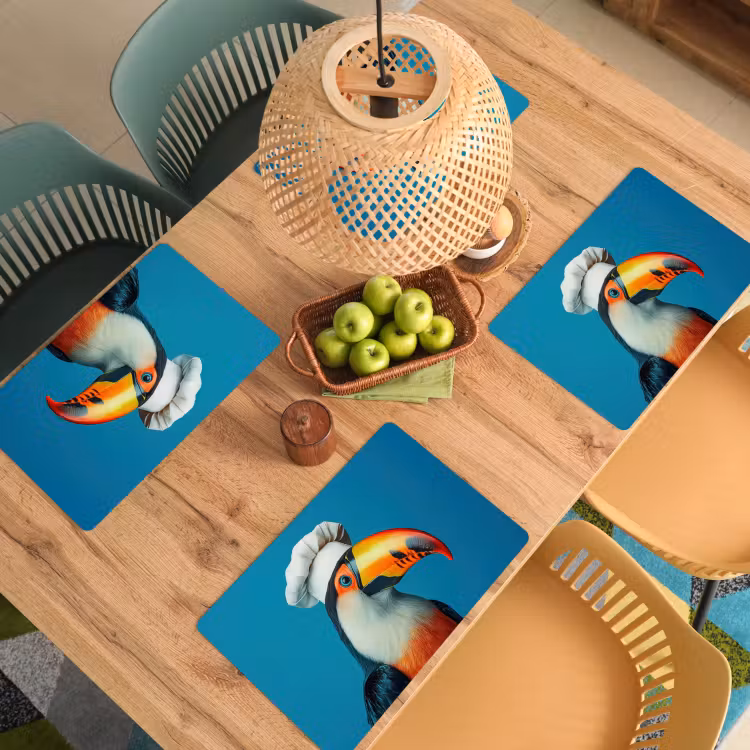 Tovaglietta in vinile - Tucano - Pappagallo - Uccello - Cappello da cuoco — 3