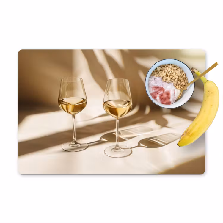 Tovagliette - Vino - Bicchieri da vino - Bianco — 1
