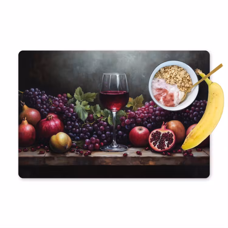 Tovagliette - Vino - Frutta - Natura morta — 1