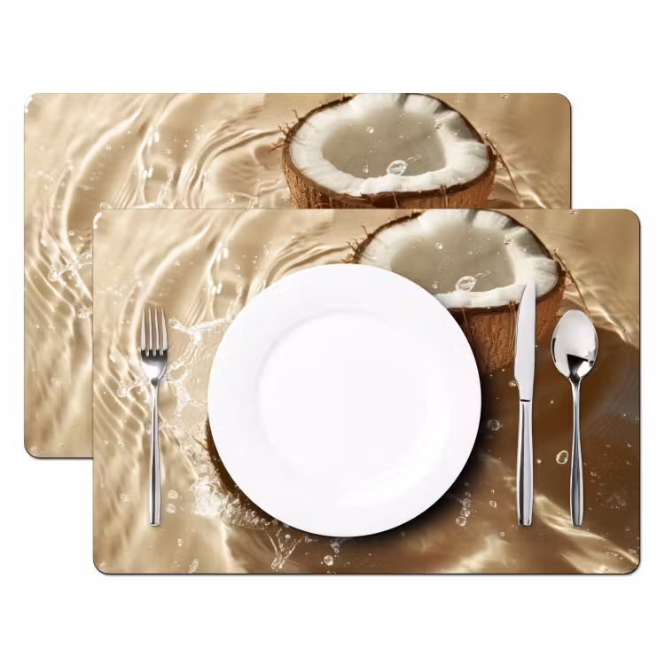 Tovagliette - Acqua di cocco - Acqua - Beige - Spruzzi — 2