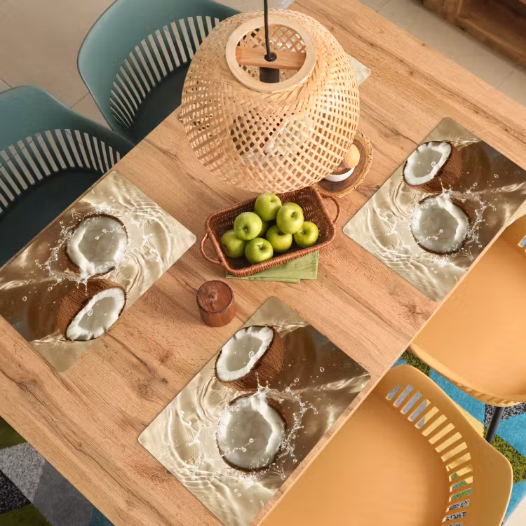 Tovagliette - Acqua di cocco - Acqua - Beige - Spruzzi — 3