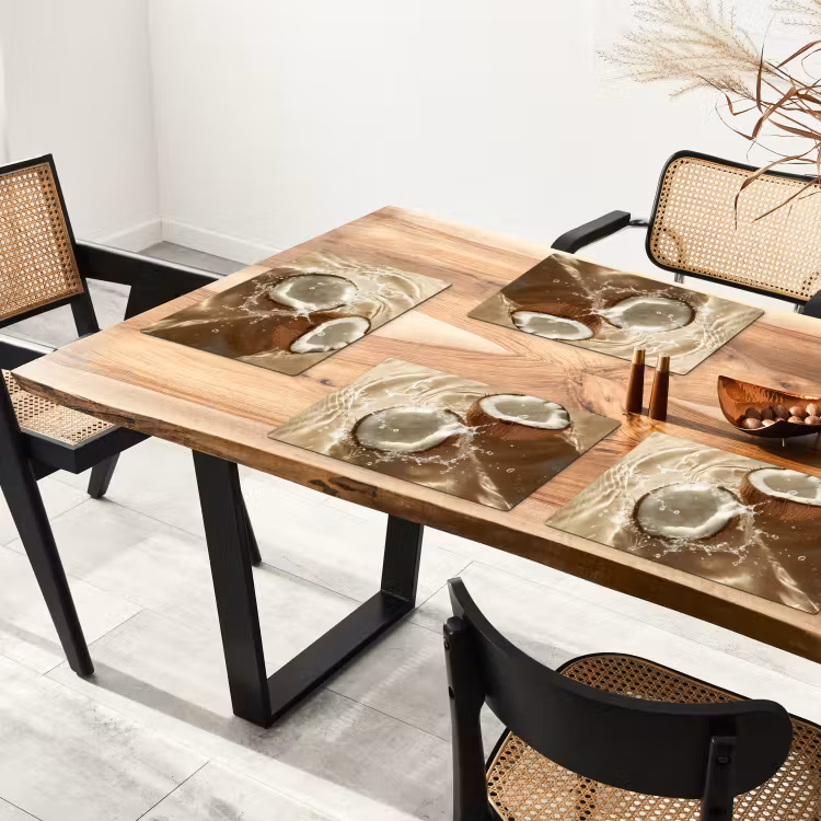Tovagliette - Acqua di cocco - Acqua - Beige - Spruzzi — 4