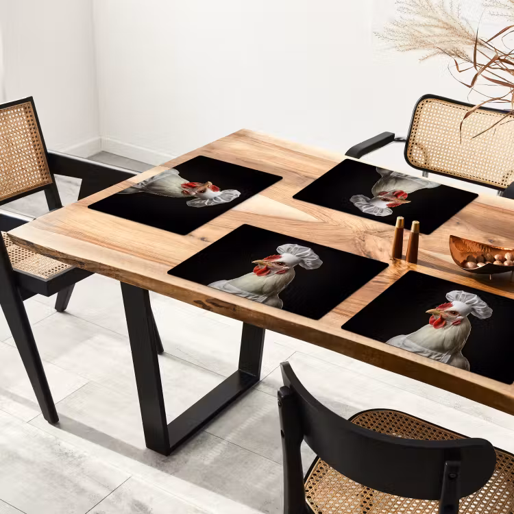Tovaglietta in vinile - Cuoco - Rosso - Pollo — 4