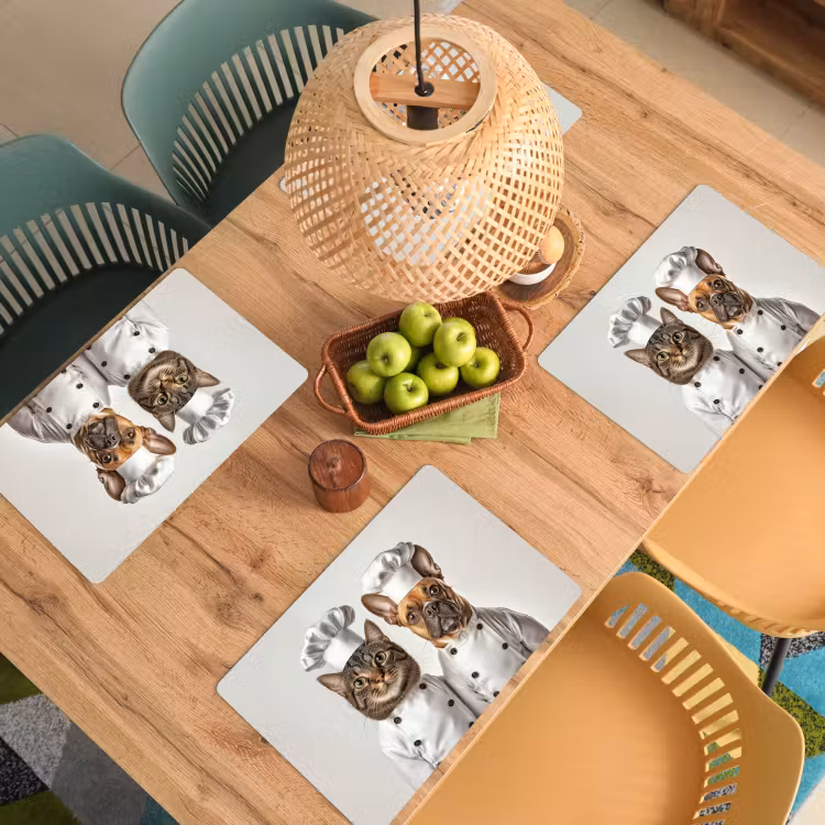Tovaglietta in vinile - Gatto - Cane - Vestiti da cuoco — 3