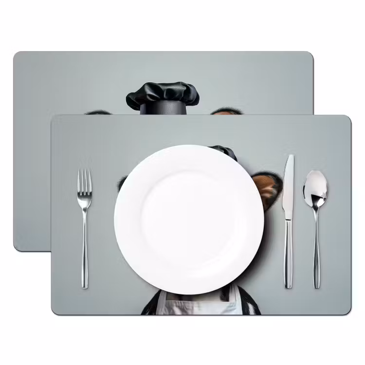 Tovaglietta in vinile - Mucca - Nero - Bianco - Cuoco — 2