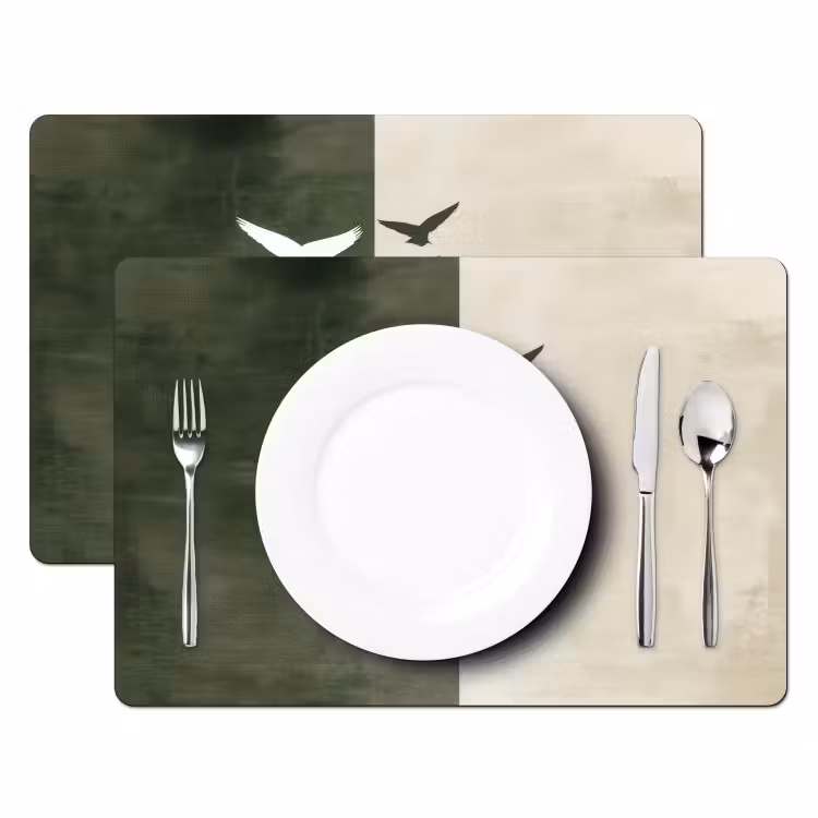 Tovagliette - Japandi - Uccello - Verde — 2