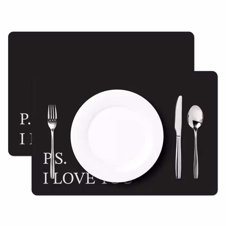 Tovagliette - Nero - Minimalista - San Valentino — 2