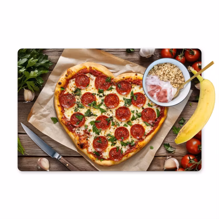 Tovaglietta in vinile - Pizza - Cuore - Peperoni - Pomodoro — 1