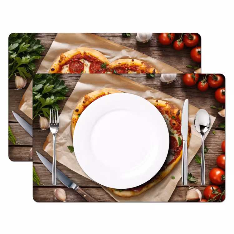 Tovaglietta in vinile - Pizza - Cuore - Peperoni - Pomodoro — 2