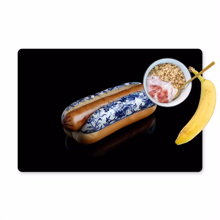 Tovagliette - Hot dog - Porcellana - Blu Delft - Cibo — 1