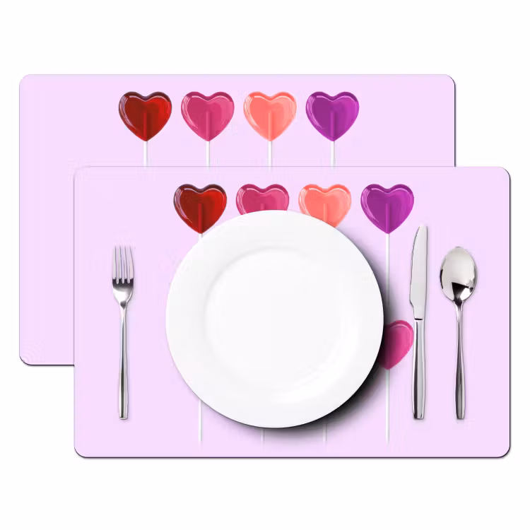 Tovagliette - Lecca-lecca - Cuore - Rosa - Caramella — 2