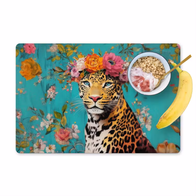 Tovagliette - Leopardo - Fiori - Corona — 1