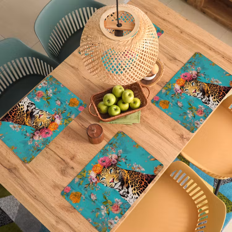Tovagliette - Leopardo - Fiori - Corona — 3