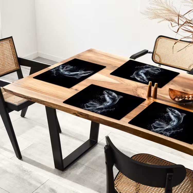 Tovaglietta in vinile - Pesce - Koi - Nero - Acqua — 4
