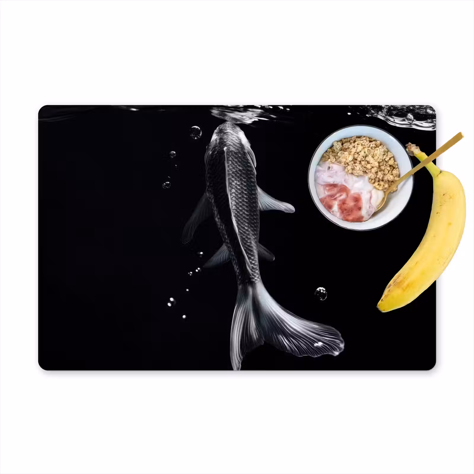 Tovaglietta in vinile - Koi - Pesce - Acqua - Nero — 1